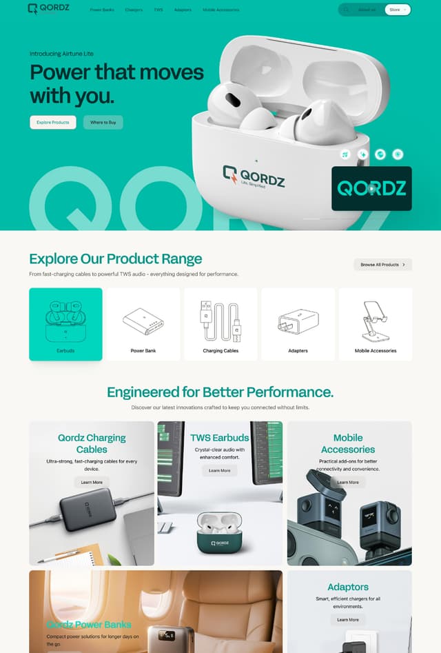 Website design and development for Qordz by Ziron Media